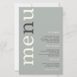 BUDGET Simple Sage Ivory Typography WeddenMenu