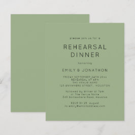 Budget Simple Sage Rehearings Dinner Wedding Invit