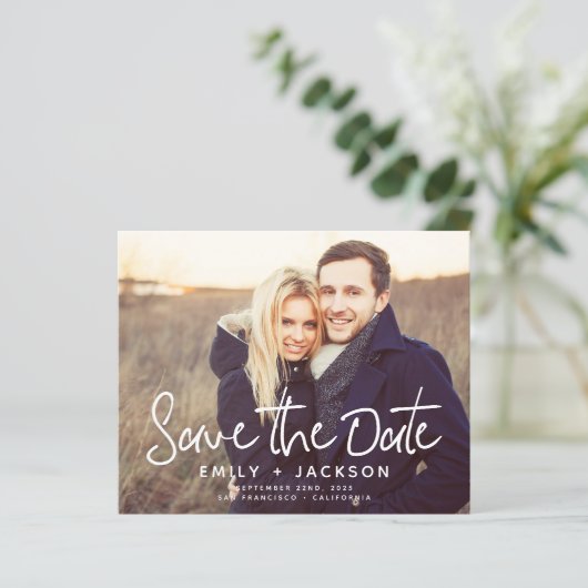 Budget Simple Save the Date Photo Notice (Staand voorkant)