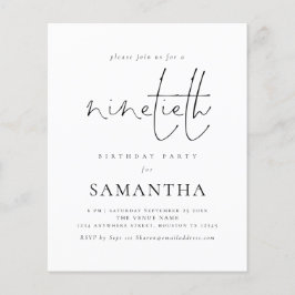 Budget Simple Script 90th Birthday Party nodigt ui