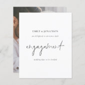 Budget Simple Script Photo Verloving Notice (Voorkant / Achterkant)