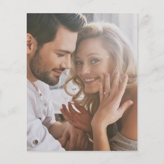 Budget Simple Script Photo Verloving Notice (Achterkant)