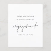 Budget Simple Script Photo Verloving Notice (Voorkant)