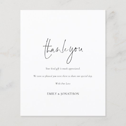 Budget Simple Script Photo Weddenschap Bedankt (Voorkant)