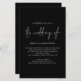 Budget Simple Script QR Code Black Weddenschap Uit