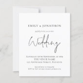 Budget Simple Script Wedding Invitation (Voorkant)