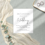 Budget Simple Script Wedding Invitation<br><div class="desc">Een alternatief voor een budget van 4, 5 x 5, 6-inch halfglanzend gewicht van 110 lbs, dat even dik is als een briefkaart (maar niet geschikt om als briefkaart te worden gebruikt). GEEF NOTA ER ÉÉN UITnodiging per blad is. De Eenvoudige Uitnodiging van de Weddenschap van het Manuscript van de...</div>