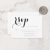 Budget Simple Script Wedding RSVP-Kaart Notitiekaartje (Voorkant / Achterkant in situ)