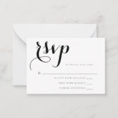Budget Simple Script Wedding RSVP-Kaart Notitiekaartje (Voorkant)