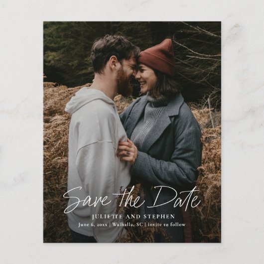 Budget Simple Script Weduwfoto Save the Date (Voorkant)