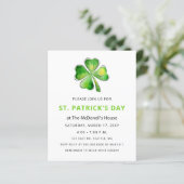 Budget Simple Shamrock St Patricks Day Invitation (Staand voorkant)