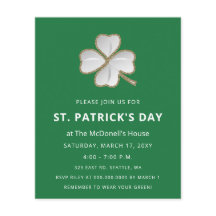 Budget Simple Shamrock St Patricks Day Invitation