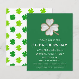 Budget Simple Shamrock St Patricks Day Invitation
