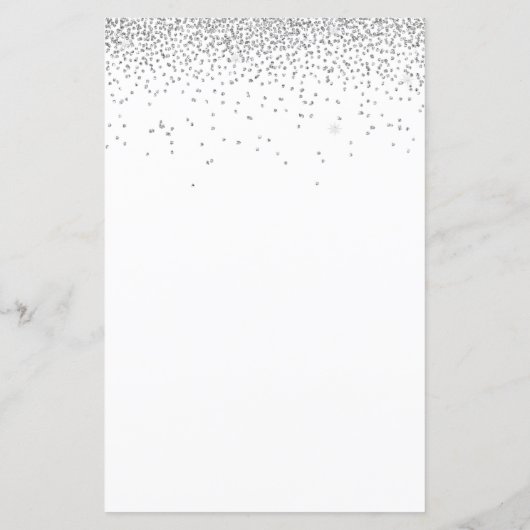 Budget Simple Silver Glitter Weddenschap (Achterkant)