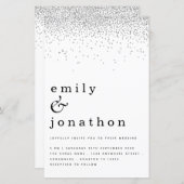 Budget Simple Silver Glitter Weddenschap (Voorkant / Achterkant)