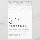 Budget Simple Silver Glitter Weddenschap (Voorkant)