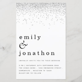 Budget Simple Silver Glitter Weddenschap