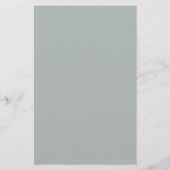 Budget Simple Silvery Sage Green Wedding Menu (Achterkant)