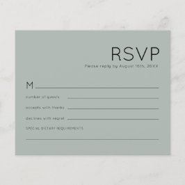 Budget Simple Silvery Sage Green Wedding RSVP