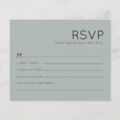 Budget Simple Silvery Sage Green Wedding RSVP (Voorkant)