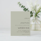 Budget Simple Soft Sage Green Wedding Invitation (Staand voorkant)