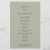 Budget Simple Soft Sage Green Wedding Program (Achterkant)
