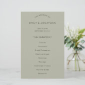Budget Simple Soft Sage Green Wedding Program (Staand voorkant)