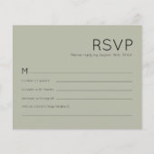 Budget Simple Soft Sage Green Wedding RSVP (Voorkant)