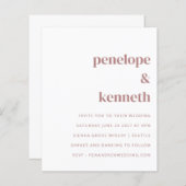 Budget Simple Terracotta Clay Wedding Invitation (Voorkant / Achterkant)