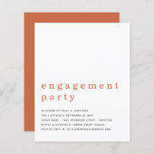 Budget Simple Terracotta Engagement Party nodigt u (Voorkant / Achterkant)
