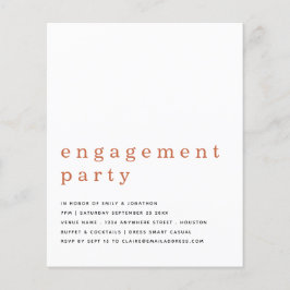 Budget Simple Terracotta Engagement Party nodigt u