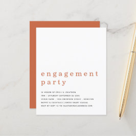 Budget Simple Terracotta Engagement Party nodigt u