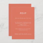 Budget Simple Terracotta QR Code RSVP Card (Voorkant / Achterkant)