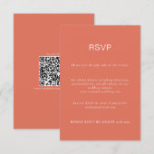 Budget Simple Terracotta QR Code RSVP Card Kaartje (Voorkant / Achterkant)