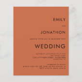 Budget Simple Terracotta QR Code Wedding Invite (Voorkant)