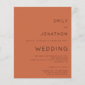 Budget Simple Terracotta QR Code Wedding Invite (Voorkant)