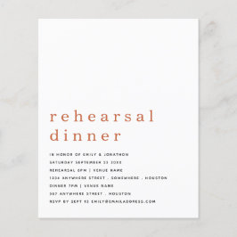 Budget Simple Terracotta Rehearsal Dinner Invite
