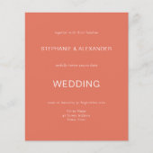 Budget Simple Terracotta Wedding QR Code Invite (Voorkant)