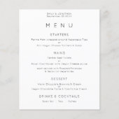 Budget Simple Text Black White Weduwmenu (Voorkant)