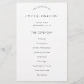 Budget Simple Text Black White Weduwprogramma (Voorkant)