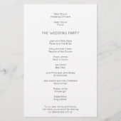 Budget Simple Text Black White Weduwprogramma (Achterkant)