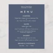 Budget Simple Text Dusty Navy Blue Wedding Menu (Voorkant)