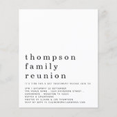 Budget Simple Text Family Reunion Party nodigt uit (Voorkant)