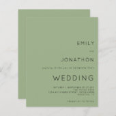 Budget Simple Text Sage Green Weddenation (Voorkant / Achterkant)