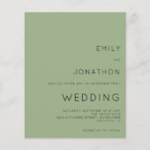 Budget Simple Text Sage Green Weddenation (Voorkant)