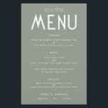 Budget Simple Text Sage Green Wedding Menu<br><div class="desc">Budget Eenvoudige Tekst Sage Groen Bruiloft Menu. Een budget prijs grootte 5, 5" x 8, 5",  Eenvoudig personaliseren van de tekst naar uw eigen details,  die alternatieven voor uw veganistische of vegetarische opties omvat. U kunt veranderen als u een kleur van uw keuze wilt aanpassen aan uw trouwthema.</div>