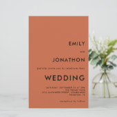 Budget Simple Text Terracotta Wedding Large Invite (Staand voorkant)