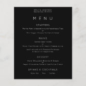 Budget Simple Text White Black Weduwmenu (Voorkant)