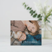 Budget Simple Type Photo Merry Kerstmis Kaart (Staand voorkant)