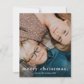 Budget Simple Type Photo Merry Kerstmis Kaart (Voorkant)